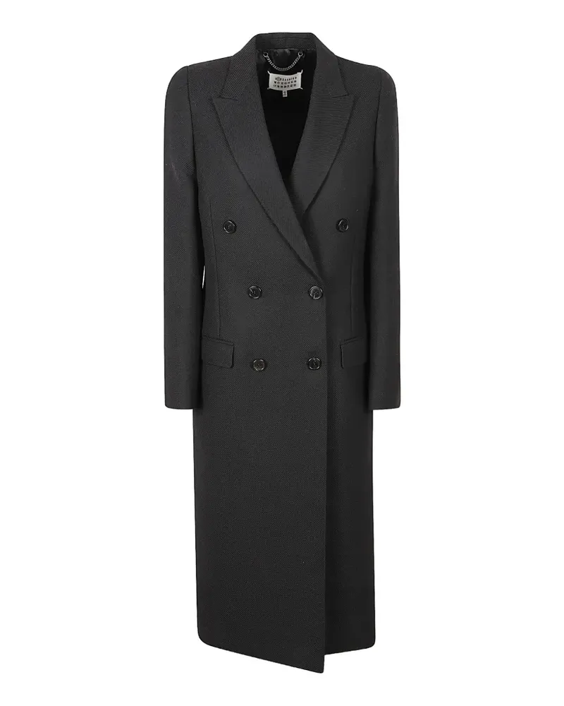 Maison Margiela Doppelreihiger Mantel - Schwarz Schwarz