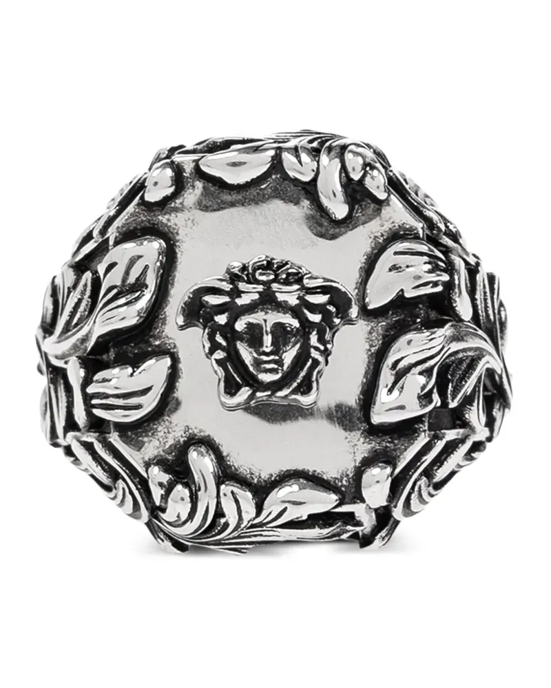 Versace Ring mit Logo-Schild - Silber Silber