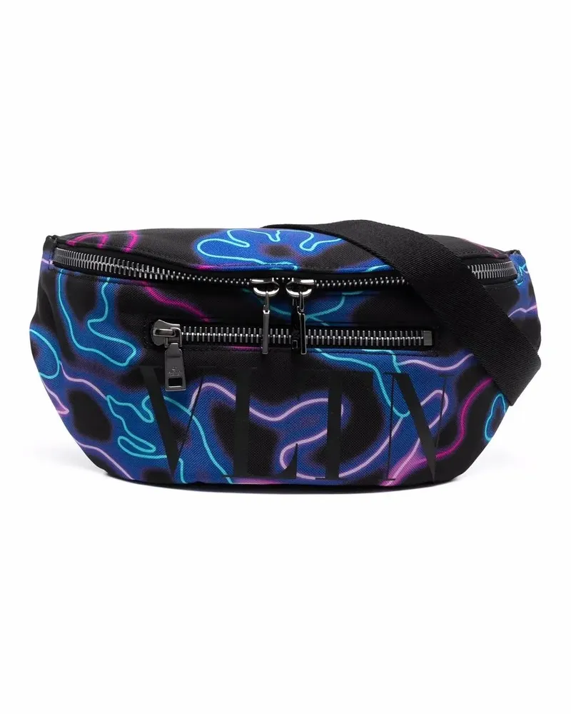Valentino Garavani Gürteltasche mit Neon Camou-Print - Schwarz Schwarz