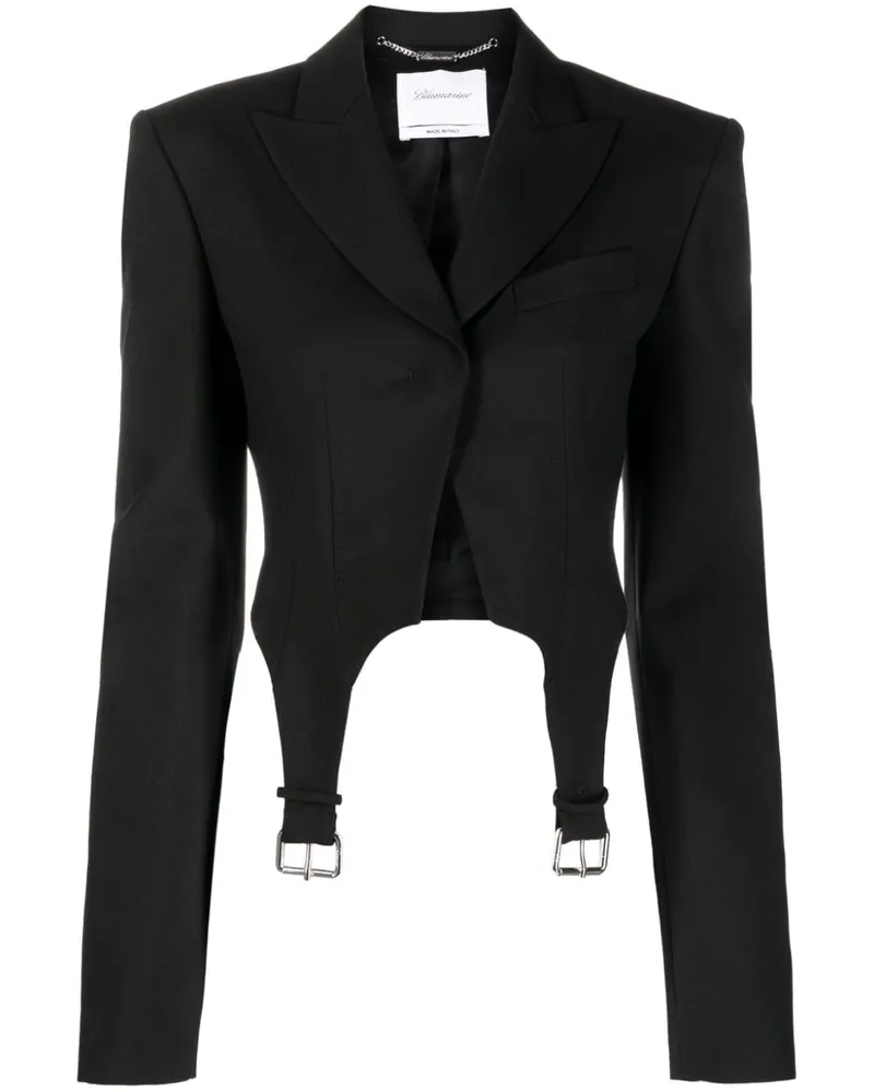 Blumarine Cropped-Blazer mit Schnallendetail - Schwarz Schwarz