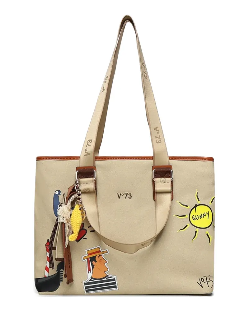 V°73 Schultertasche mit Print - Nude Nude