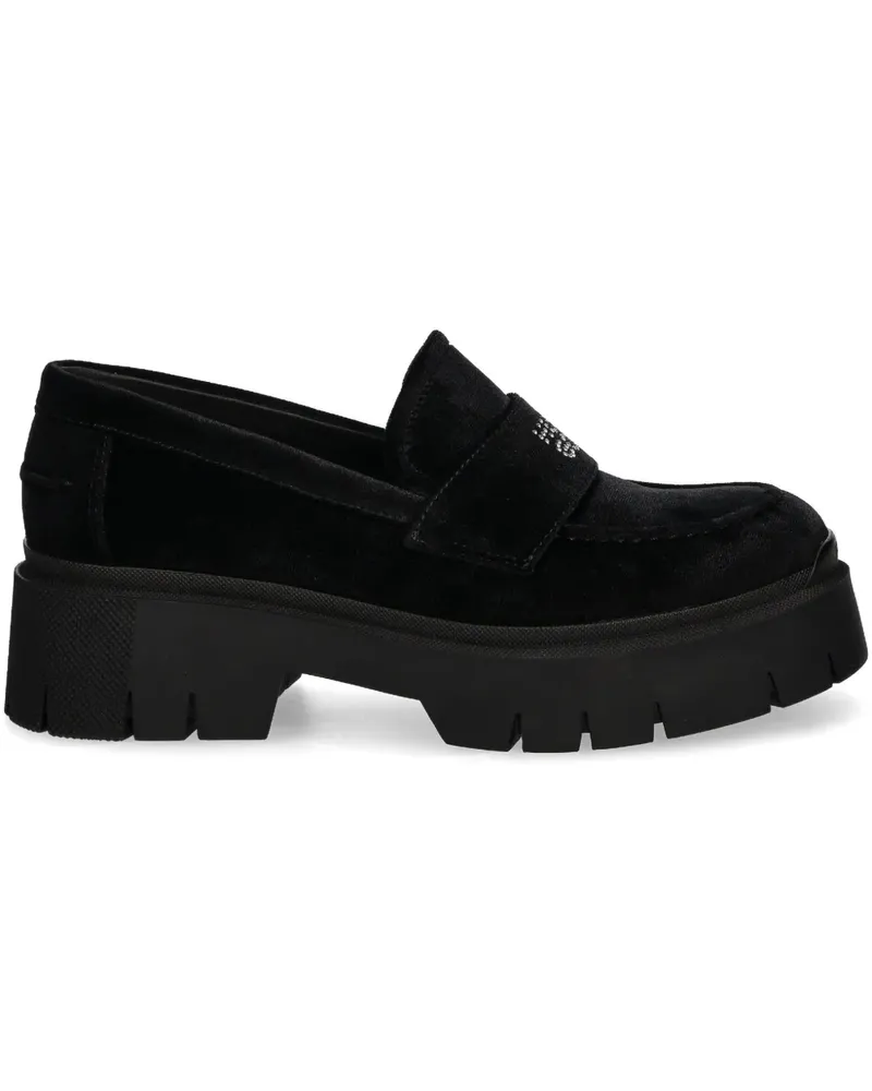 HUGO BOSS Loafer mit Logo - Schwarz Schwarz