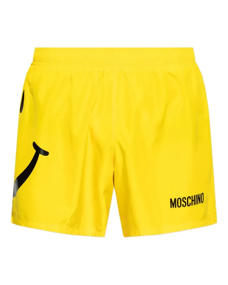 Moschino Badeshorts mit Smiley-Print - Gelb Gelb