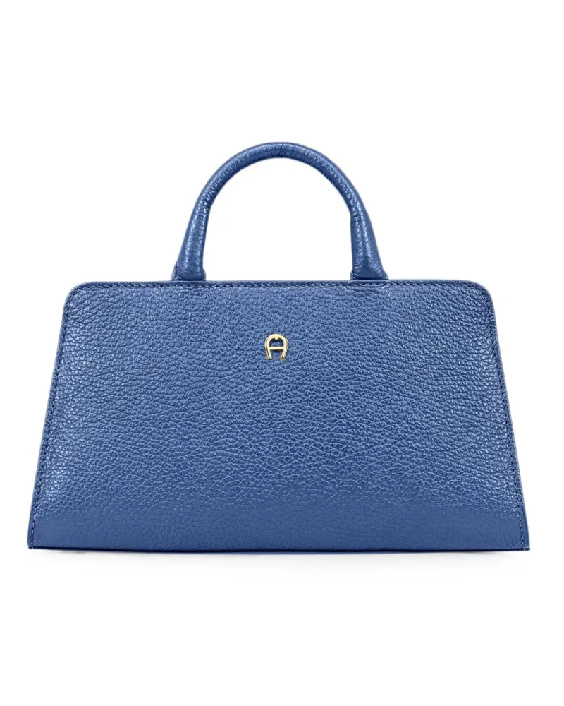 Aigner mini Cybill pebbled leather tote bag - Blau Blau