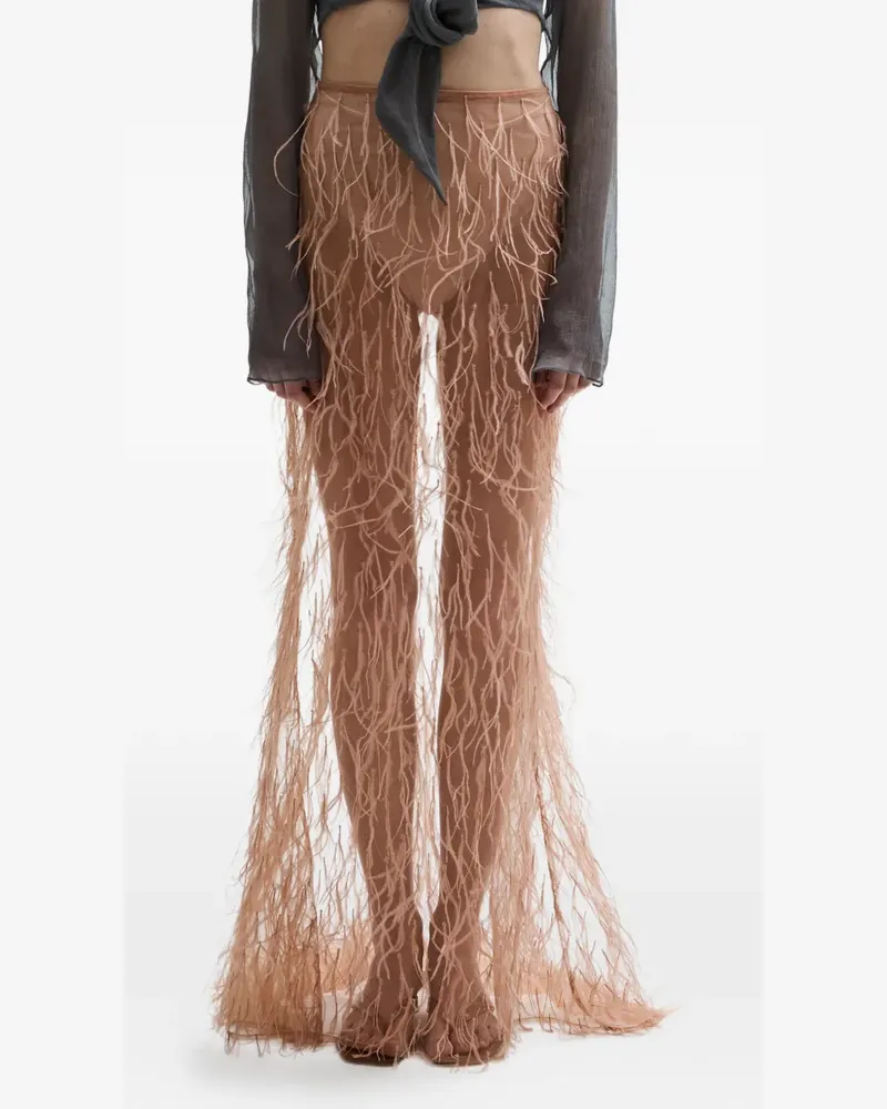 ATU Body Couture Plume feather embellished skirt - Grau Grau