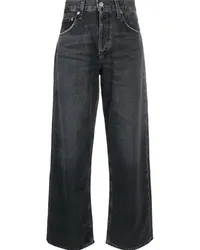 AGOLDE Wide-Leg-Jeans mit hohem Bund Schwarz