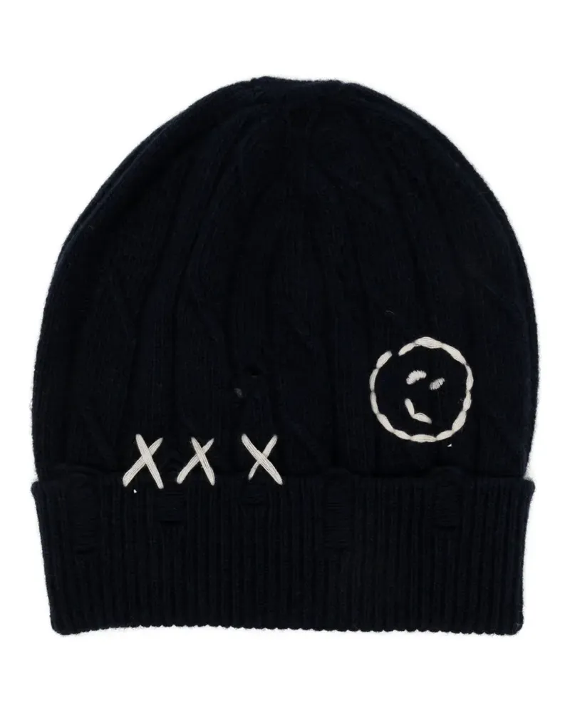 Joshua Sanders Beanie mit Logo-Patch - Blau Blau