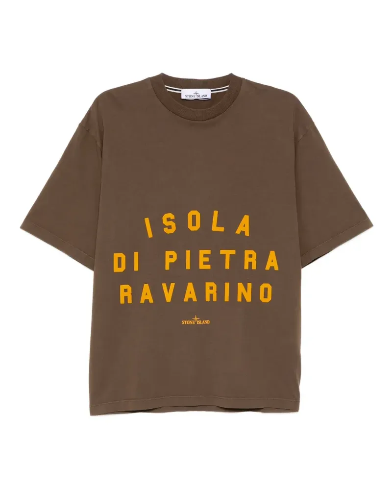 Stone Island T-Shirt mit Logo-Print - Braun Braun