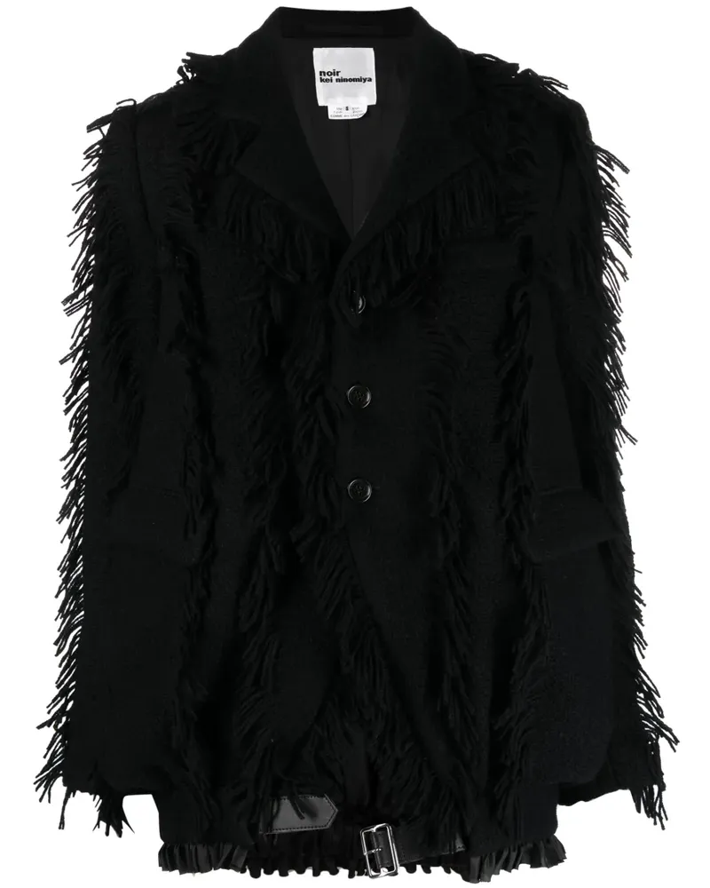 Noir Kei Ninomiya Blazer mit Fransen - Schwarz Schwarz