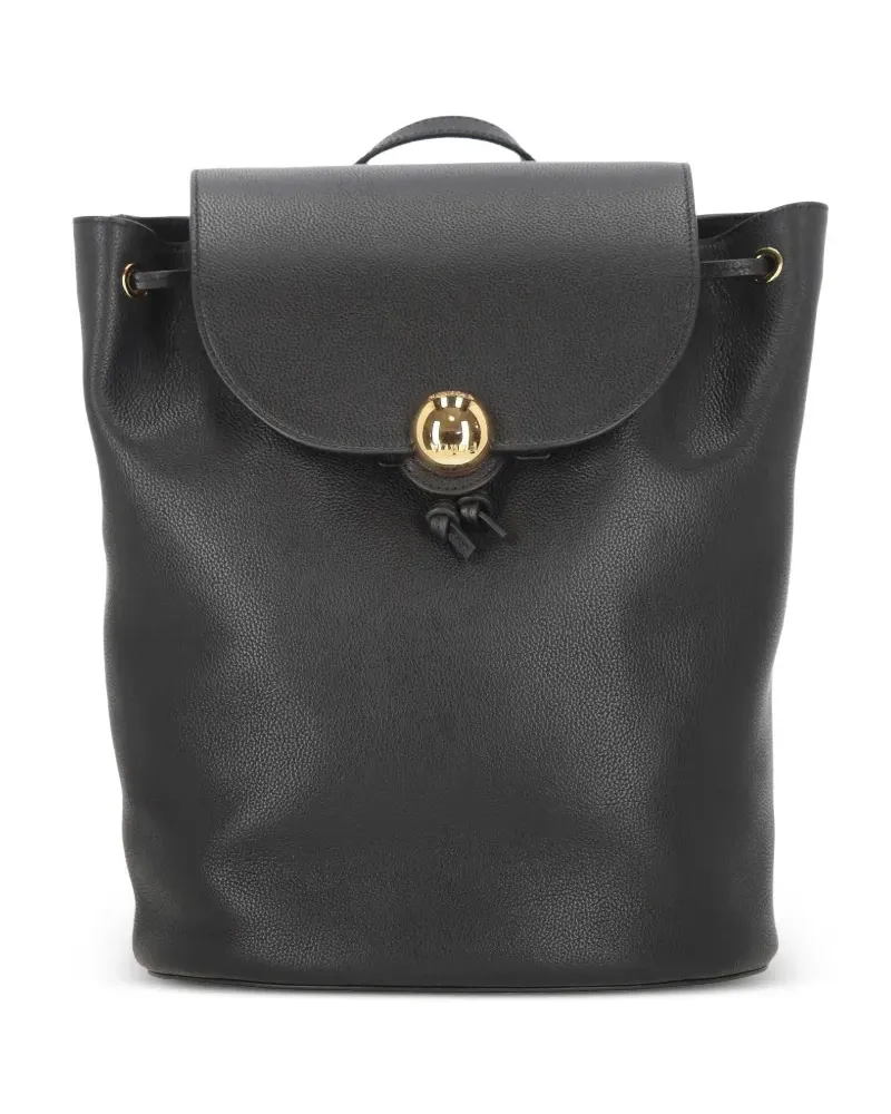 Furla grainy leather backpack - Schwarz Schwarz