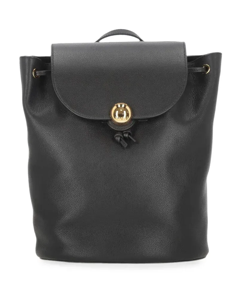 Furla grainy leather backpack - Schwarz Schwarz