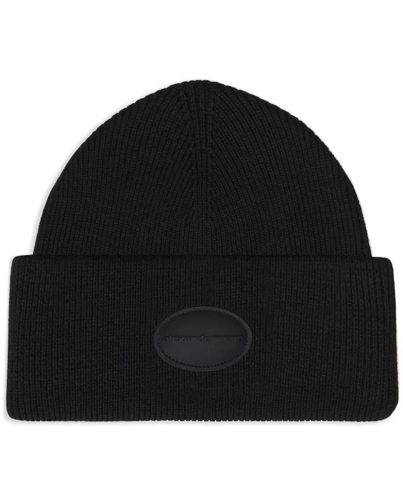 Alexander Wang Beanie mit Logo-Patch - Schwarz Schwarz