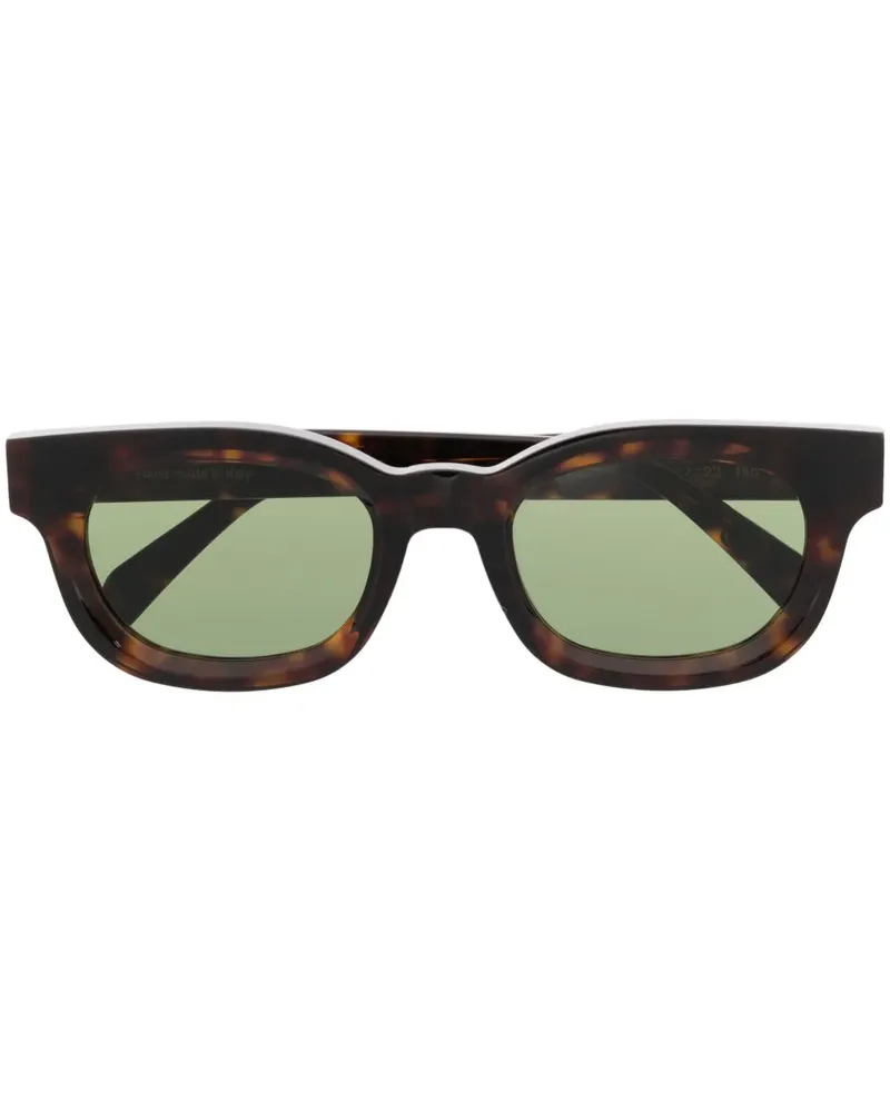 RETROSUPERFUTURE Eckige Sonnenbrille mit Logo - Braun Braun