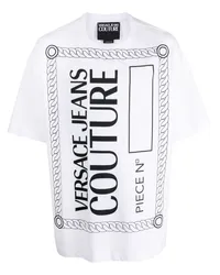 Versace Jeans T-Shirt mit Logo-Print Weiß