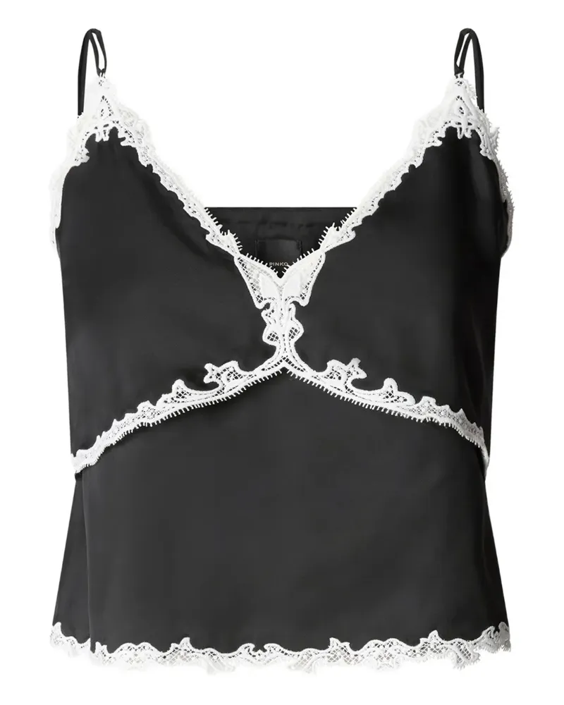 Pinko Trägershirt aus Spitze - Schwarz Schwarz