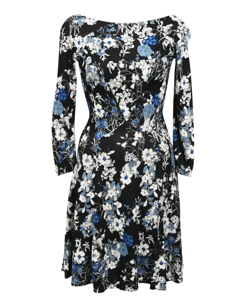 Erdem floral-print ruffle dress - Schwarz Schwarz