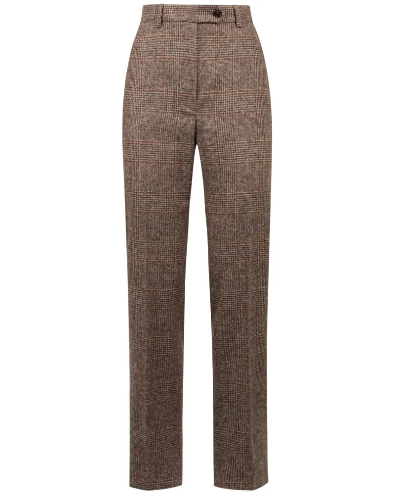 Kiton Hose mit Prince of Wales-Karo - Braun Braun