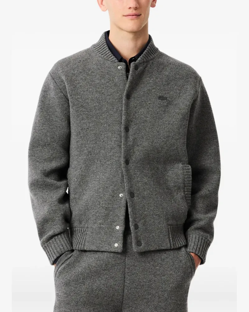 Lacoste buttoned-knitted bomber jacket - Grau Grau