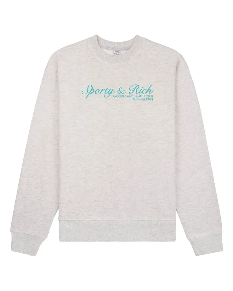 SPORTY & RICH Sweatshirt mit Text-Logo - Grau Grau