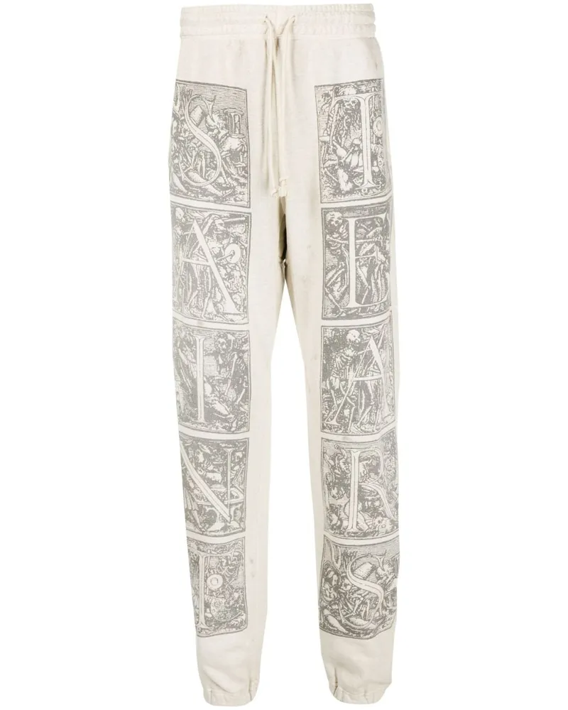 SAINT MXXXXXX Jogginghose mit grafischem Print - Nude Nude