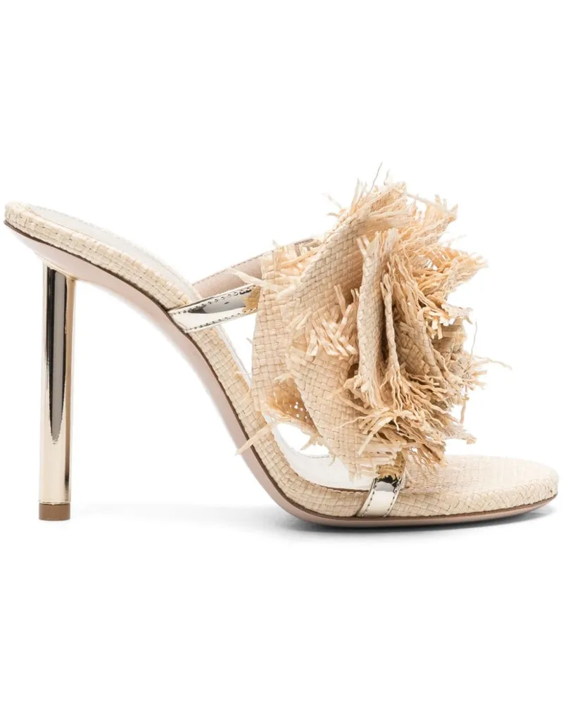 Le Silla Rose Mules aus Bast 112mm - Nude Nude