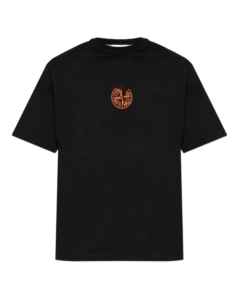 Stone Island logo-print T-shirt - Schwarz Schwarz
