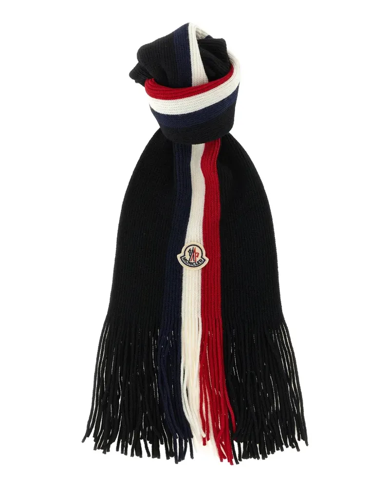 Moncler tricolour wool scarf - Schwarz Schwarz