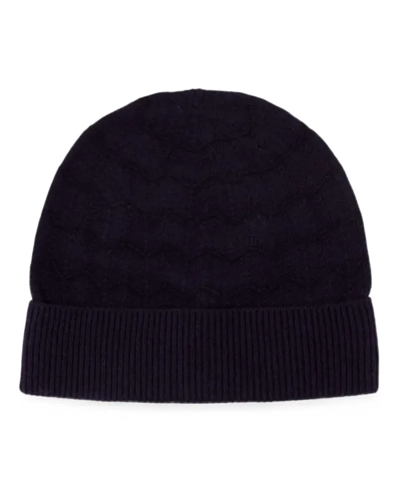 Officine Generale Beanie mit Wellenmuster - Schwarz Schwarz
