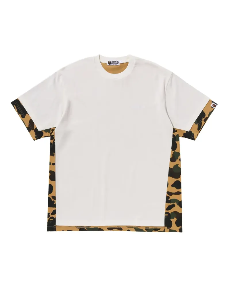 BAPE T-Shirt mit Camouflage-Einsätzen - Weiß Weiß