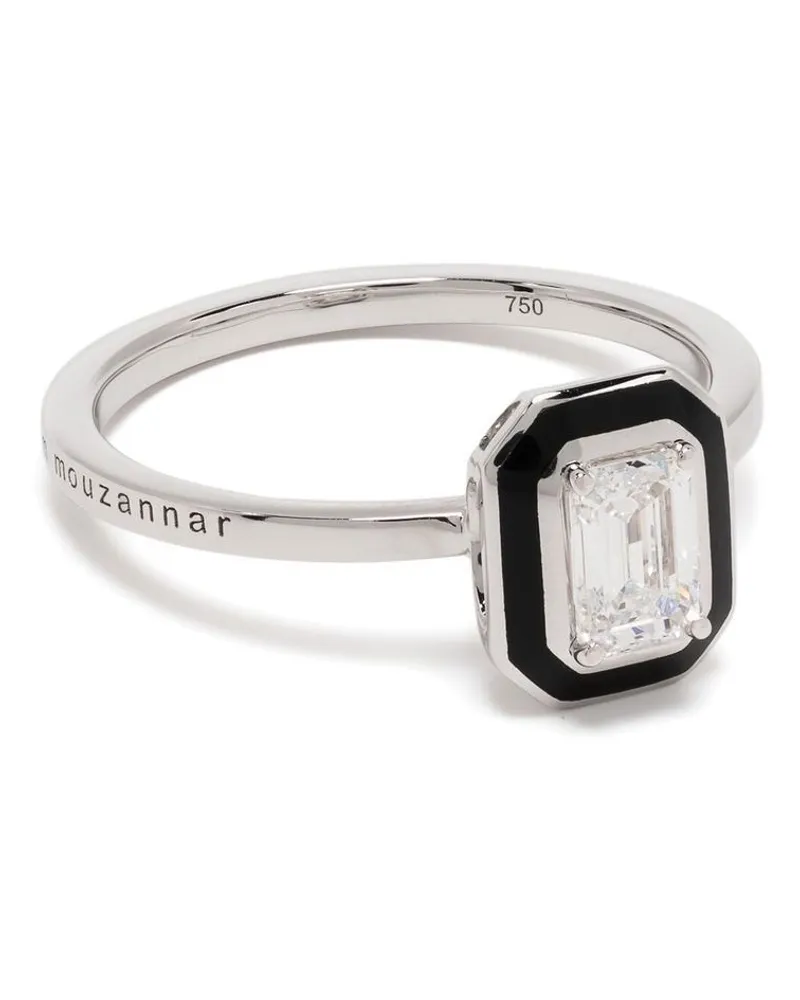 Selim Mouzannar 18kt Weißgoldring mit Diamanten und Emaille - Silber Silber