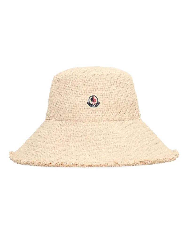 Moncler Hut aus Raffiabast mit breiter Krempe - Nude Nude