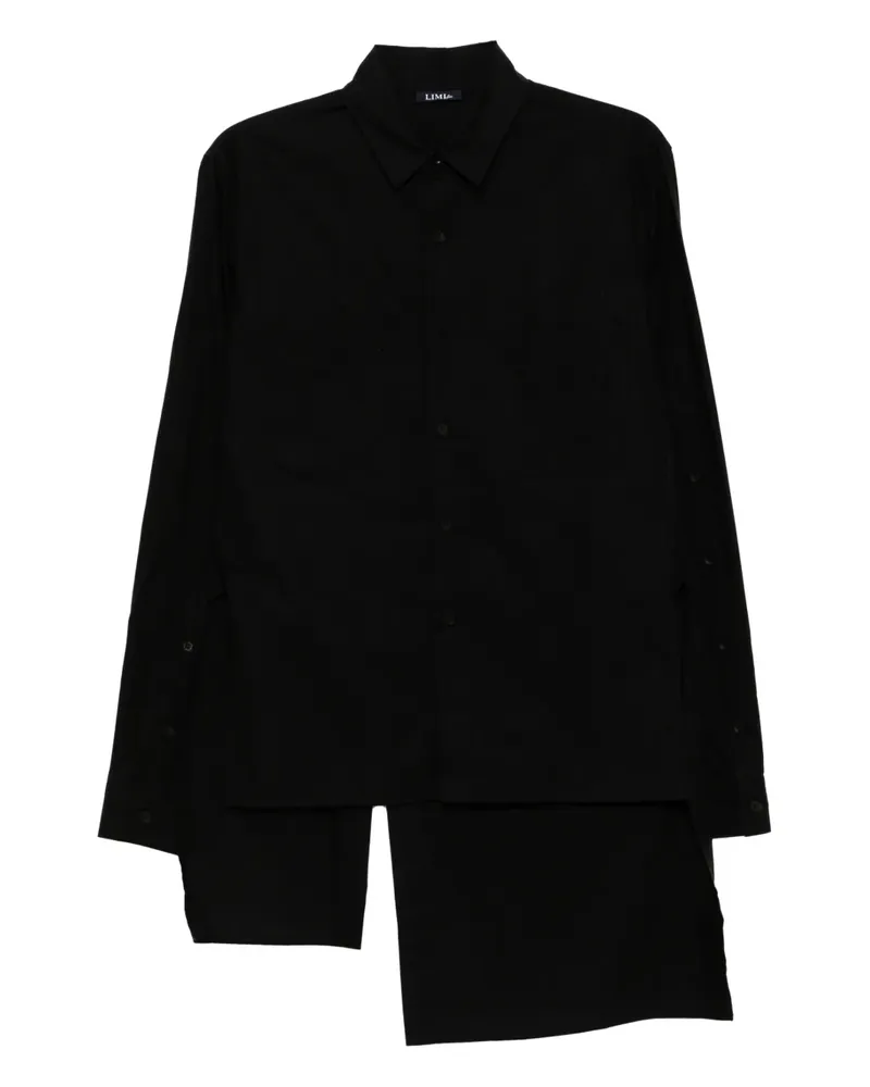 Yohji Yamamoto Typewriter Hemd mit Schlitz - Schwarz Schwarz