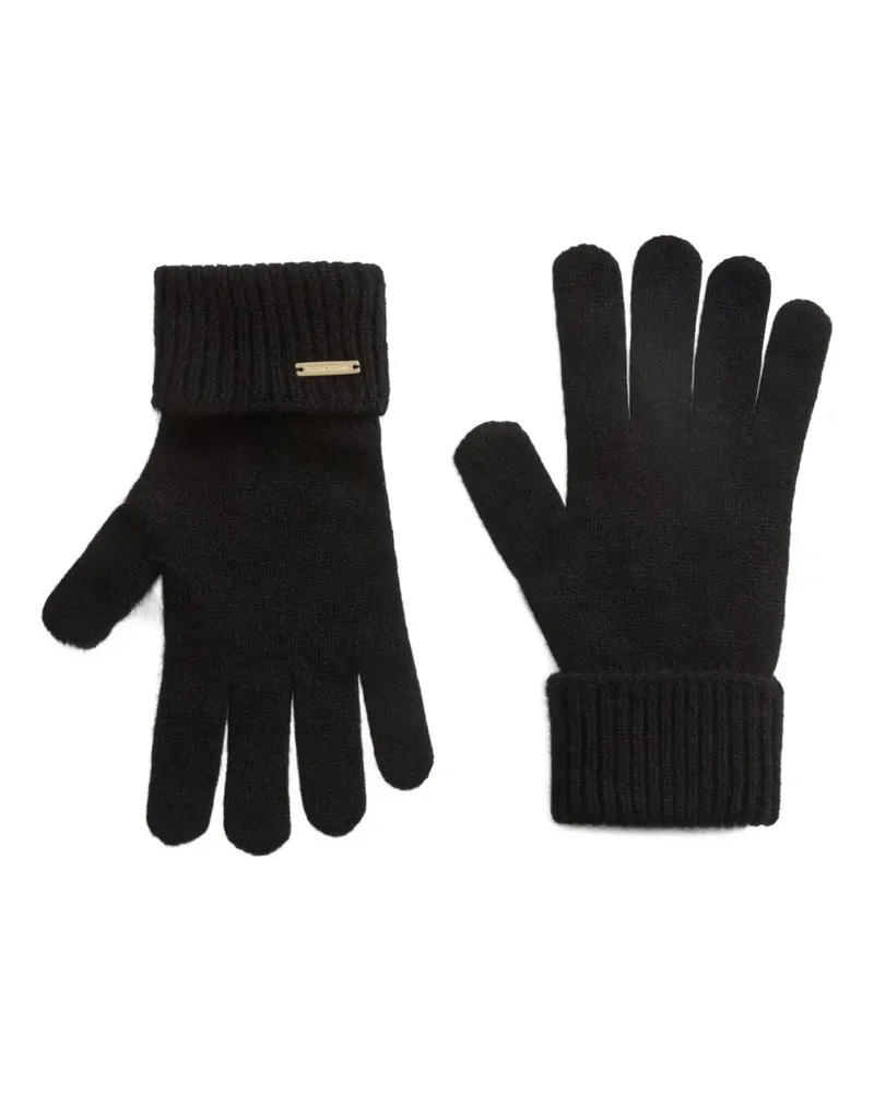 Woolrich ribbed-cuff cashmere gloves - Schwarz Schwarz
