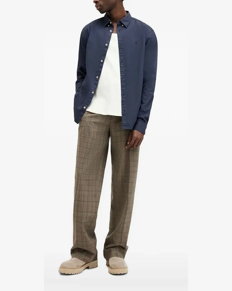 AllSaints Hawthorne Ramskull Hemd - Blau Blau