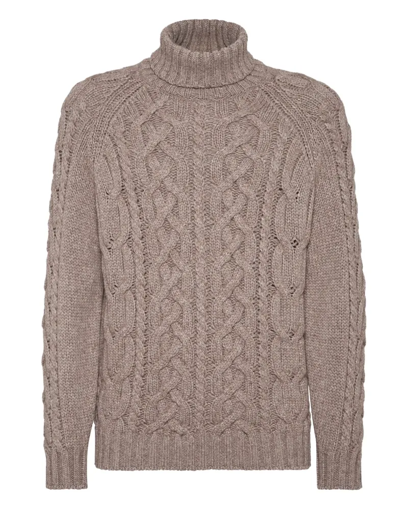 Brunello Cucinelli Pullover mit Zopfmuster - Nude Nude