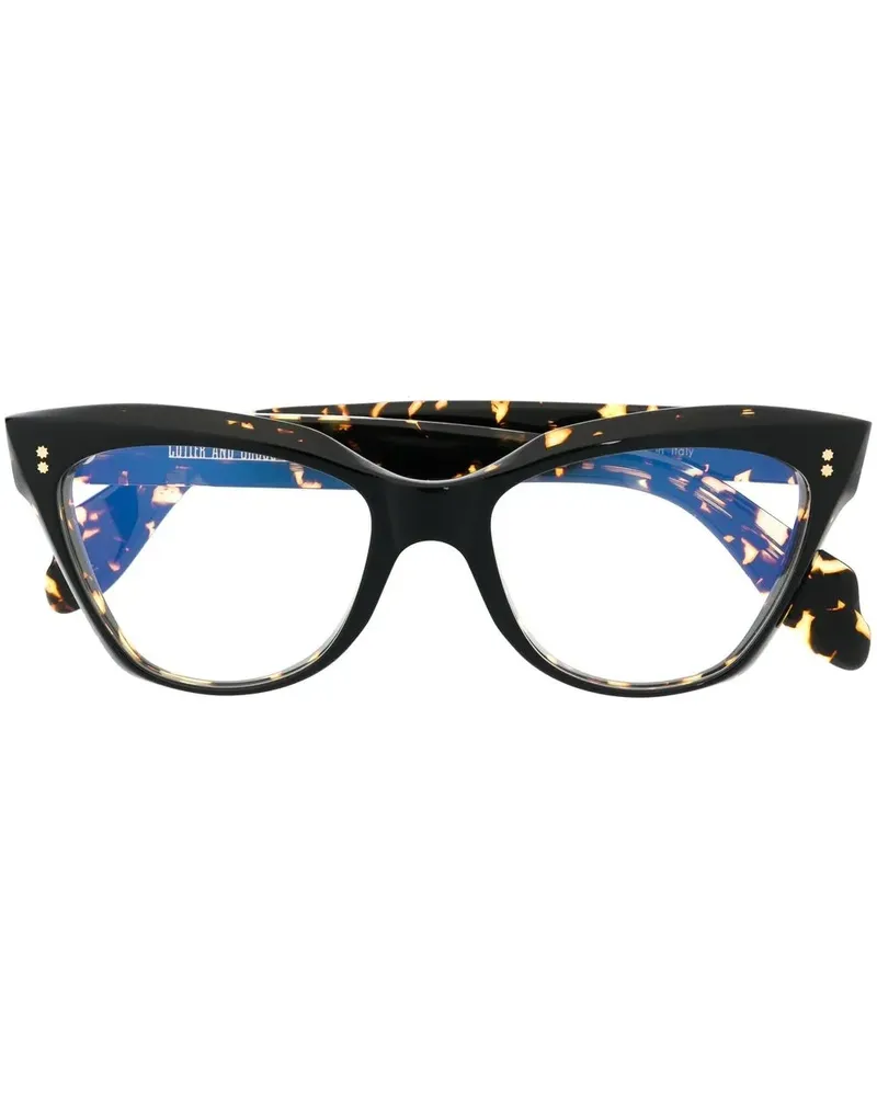 Cutler and Gross Brille mit Cat-Eye-Gestell - Schwarz Schwarz