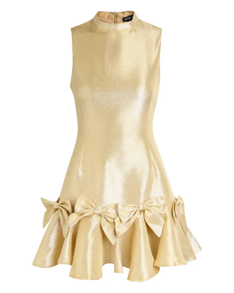 Sister Jane Shimmy high-neck mini dress - Gold Gold