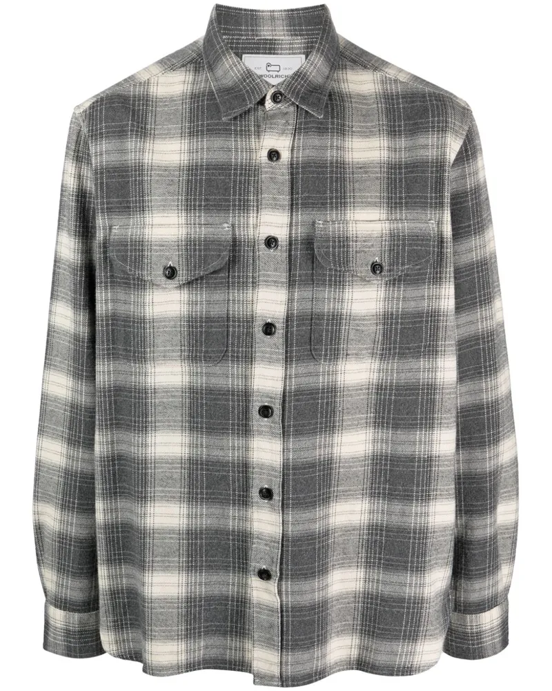 Woolrich Kariertes Flanellhemd - Grau Grau