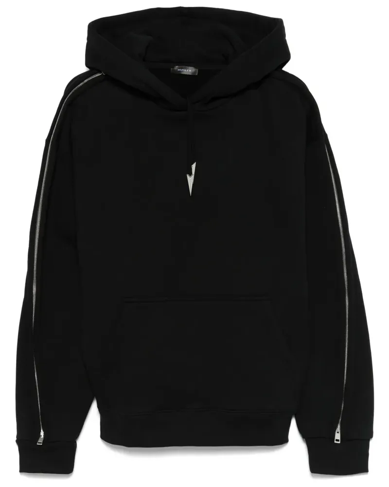 Thierry Mugler Hoodie mit Reißverschlussdetails - Schwarz Schwarz