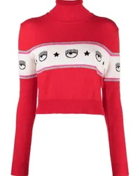 Chiara Ferragni Logomania Rollkragenpullover Rot