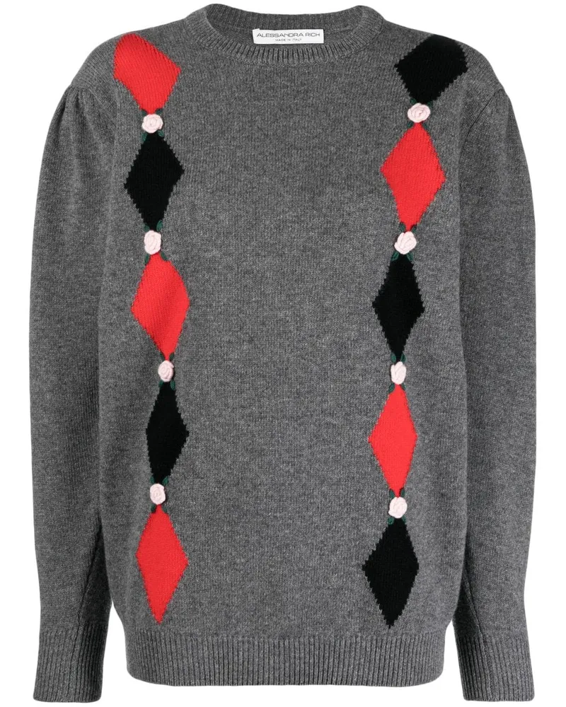 Alessandra Rich Gestrickter Pullover - Grau Grau
