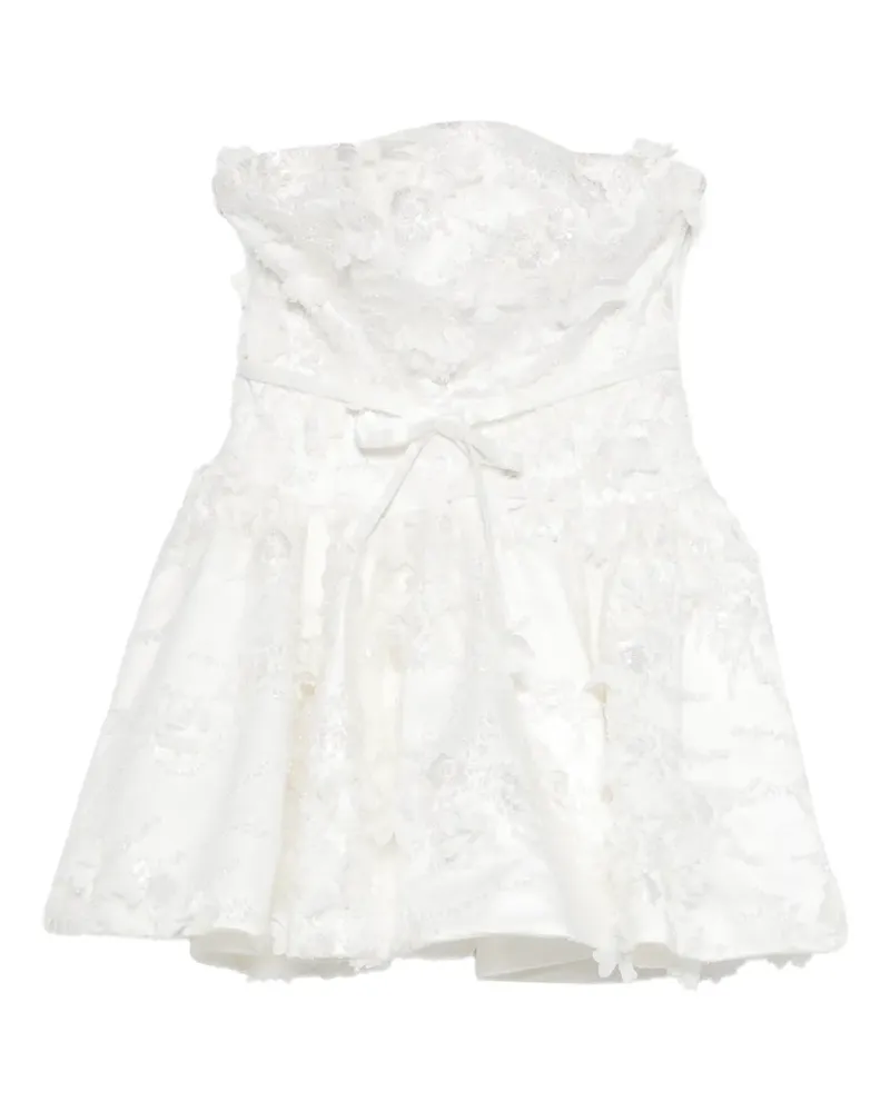 Maje Minikleid mit Blumenapplikation - Weiß Weiß