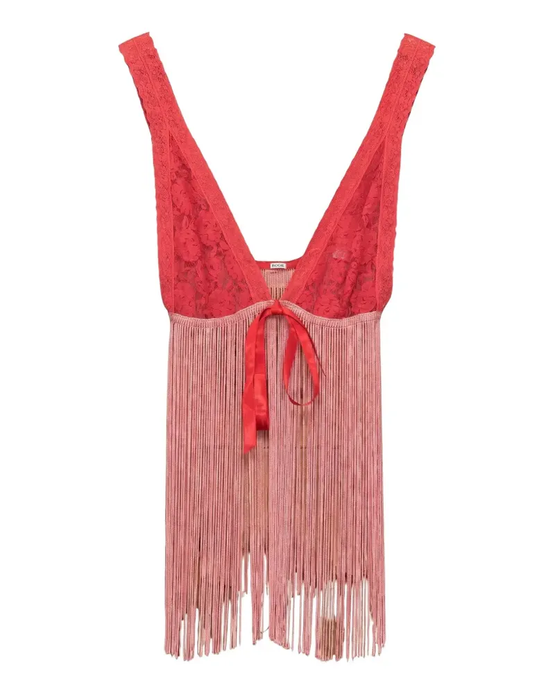 BODE Jules lace fringe-detail top - Rot Rot