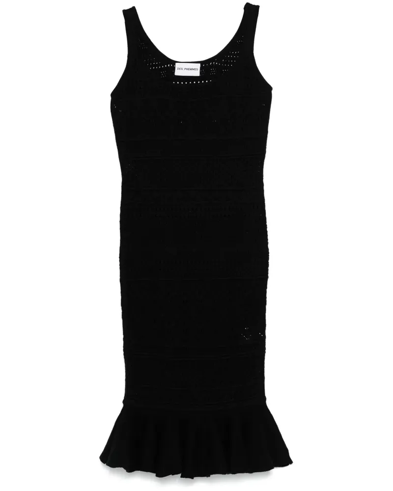 Des Phemmes Gestricktes Midikleid - Schwarz Schwarz