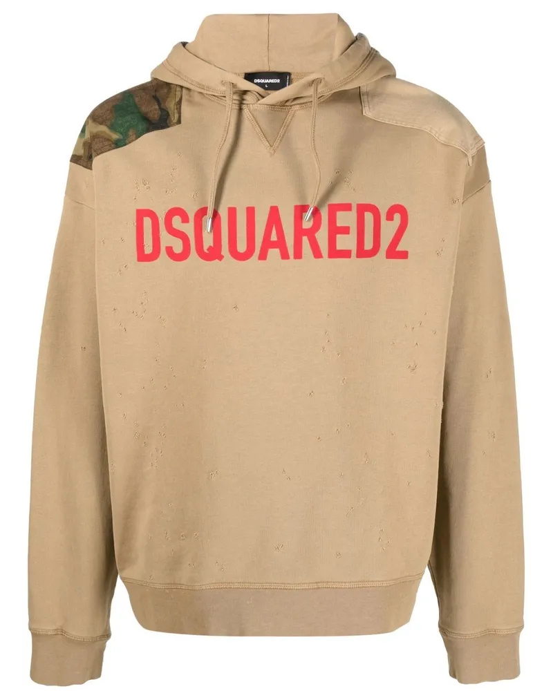 Dsquared2 Hoodie mit Logo-Print - Braun Braun