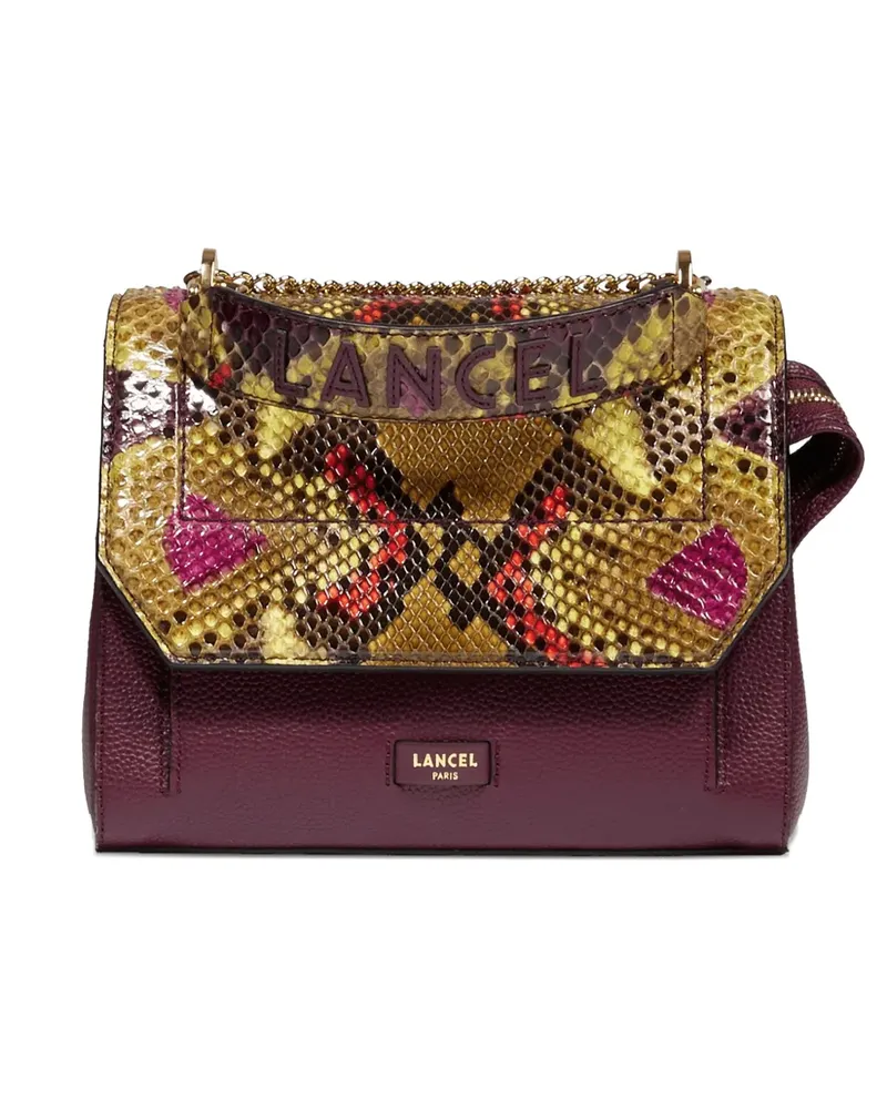 Lancel Ninon Umhängetasche mit Klappe aus Pythonleder - Violett Violett