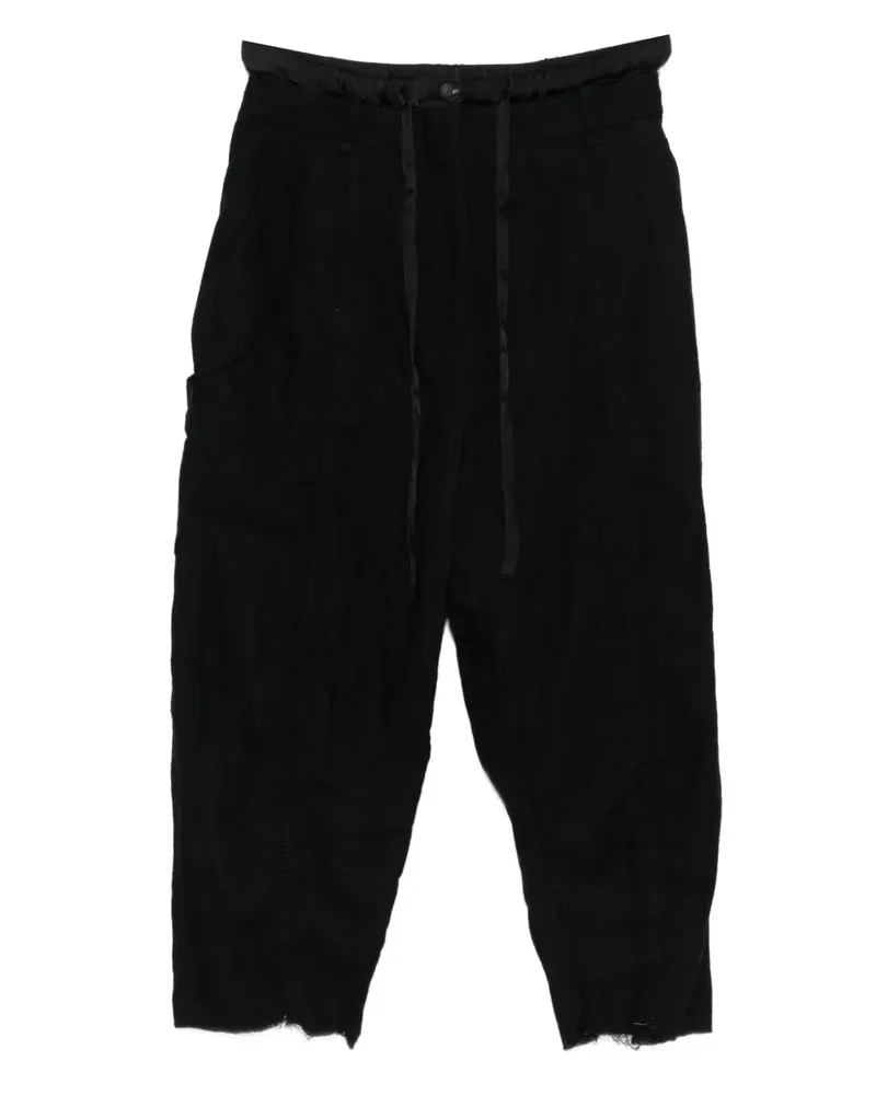 Masnada Cropped-Hose mit Kordelzug - Schwarz Schwarz