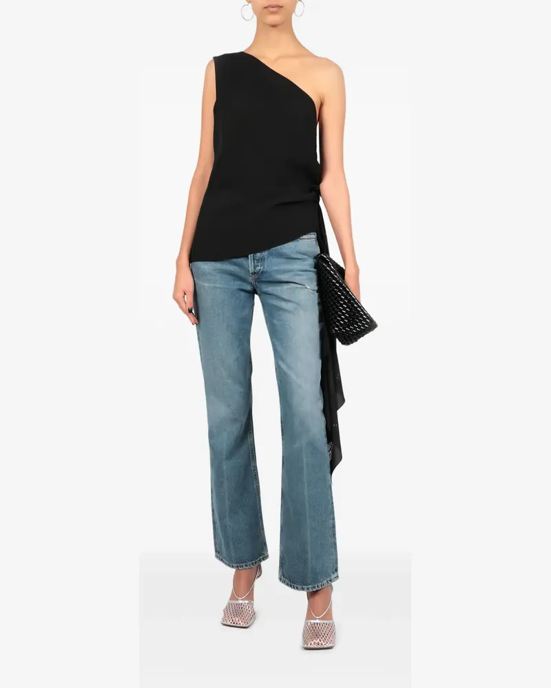 Givenchy One-Shoulder-Top mit Laser-Cuts - Schwarz Schwarz