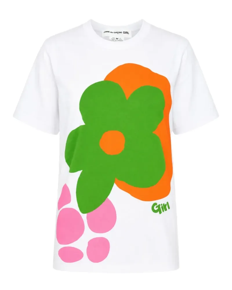 Comme des Garçons T-Shirt mit Blumenprint - Weiß Weiß