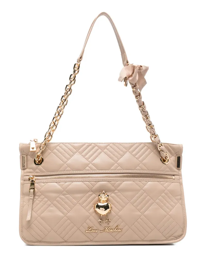 Moschino quilted chain shoulder bag - Nude Nude